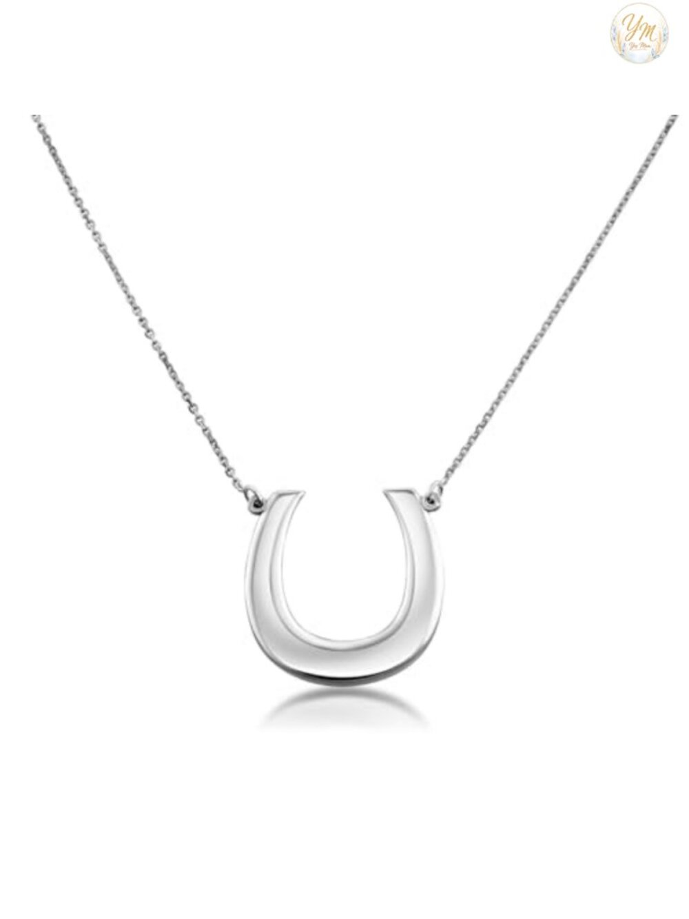 925 Sterling Silver Lucky Horseshoe Pendant Necklace 16"
